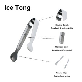 Generic 6 PCS Mini Serving Tongs, Mini Sugar Tongs, Ice Tongs, 4.25Inch Stainless Steel Small Serving Tongs, Kitchen Tiny Tongs for Coffee Bar, Appetizers, Tea Party (Silver), 0.67in*4.3in