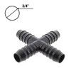 PVC Barbed Cross Tee Hose Connector Sch 40-3/4 Inch barbed