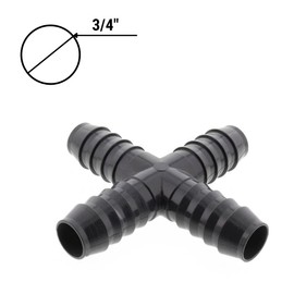 PVC Barbed Cross Tee Hose Connector Sch 40-3/4 Inch barbed Insert PVC 4 way cross - PVC Cross Connector for Home Plumbing Sewer Water Line Irrigation
