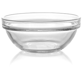 Red Co. 6-Pack 0.2 Quart Fully Tempered Clear Glass Mixing and Prepping Bowl with Safety Rim, Mini