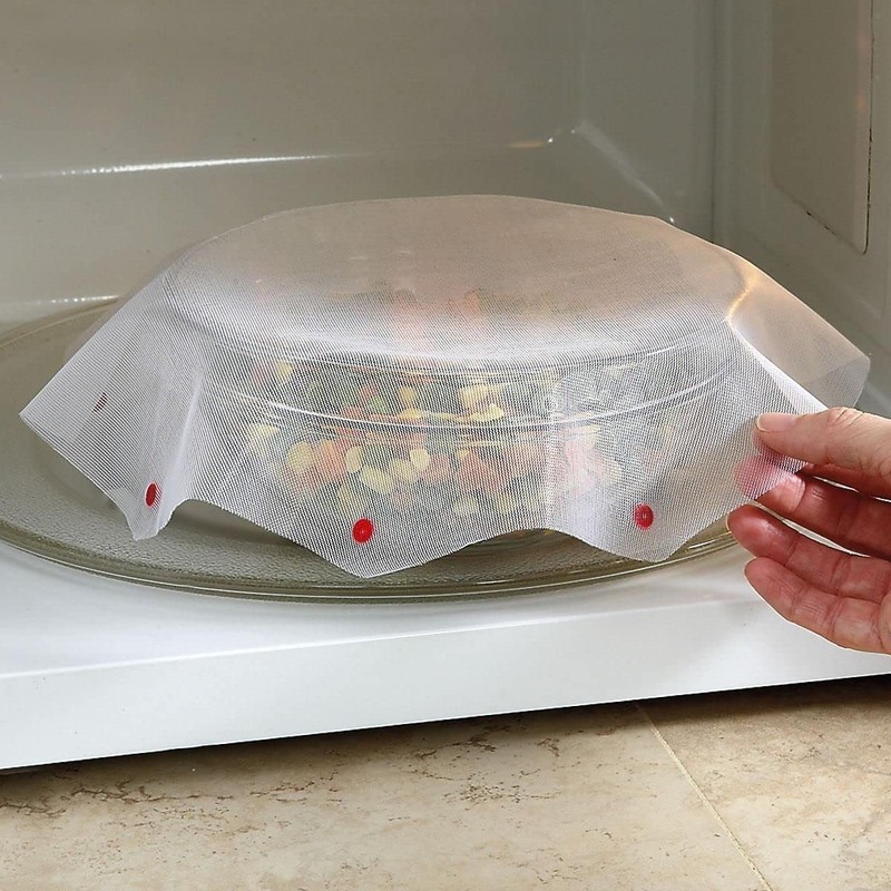 Microwave Spatter Screen, Reusable, Non-Stick Mesh, Folds Flat, 13 Inch