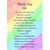 Thank You 'Sis' Poem Verse Greeting Card
