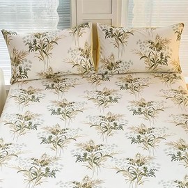 Mateju Floral print Pillowcases, Soft Breathable Fade Resistant Microfibre Pillowcases 48x74cm