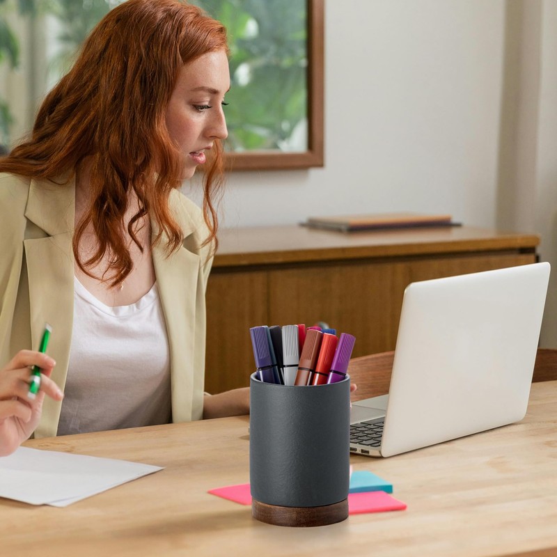 Officepal Pen Holder for Desk, Ceramic Pencil Organizer & Makeup