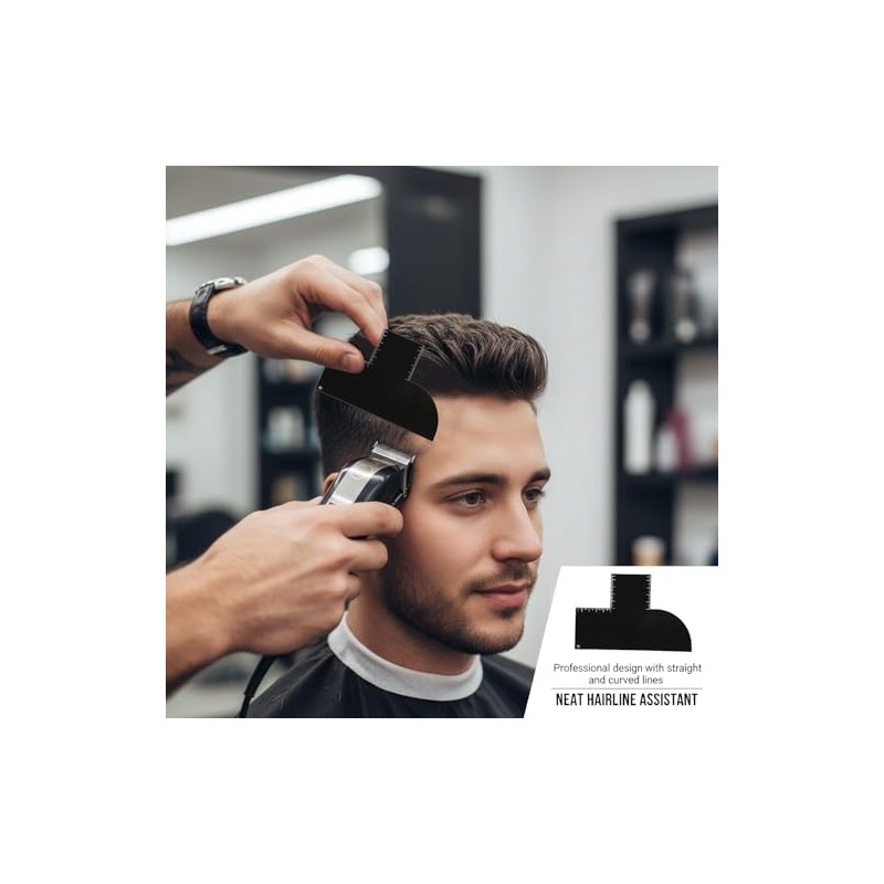 4pcs Barber Enhancement Cards with Measurement Indicators,Beard Shaper,Shaping Templates for