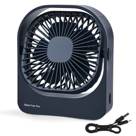 Mottinhill Portable Desk Fan, High-Capacity USB Rechargeable & Cordless, 360° Rotation, 3 Speeds Ultra Quiet, Personal Small Fan for Office Desk, Travel, Cruise Essentials, Home Decor(Blue)