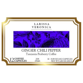 Ginger Chili Pepper Tanzania Peaberry Coffee (Single Serve K-Cup Pods) (Gourmet, Naturally Flavored, Whole Coffee Beans) (12 pods, ZIN: 578481)