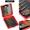 QWORK HSS Tap Bit Set, 13 Pcs SAE/Metric Combination Drill