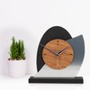 Kreative Feder Silver Dome Designer Wooden Desk Clock in Modern