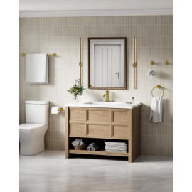 Brushed Gold Bathroom Accessories Set, SUS304 Stainless Steel 5 Pieces Bathroom Hardware Set, 26 Inch Bath Towel Bar Set, 2 Towel Hooks, Toilet Paper Holder, Towel Racks for Bathroom Wall Mounted