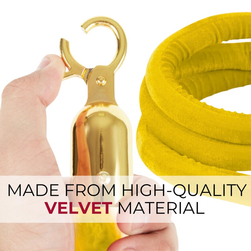 6PCS Gold Stanchion Rope 5FT — Golden Thick VIP Ropes