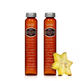 HASK KERATIN PROTEIN Shine Oil Vials suavizante para todo tipo de cabello, color seguro, sin gluten, sin sulfatos, sin parabenos, paquete de 2