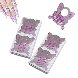 VNC 200Pcs Nail Form Pruple Bufferfly Shape Nail Art Guide Form Acrylic Tips UV Gel Extension Stickers Guide Stencil Manicure Tools for Nail Polish Guide Sticker