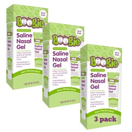 Boogie Boogie Saline Nasal Gel, Made with Aloe and Isotonic Saline, Soothes and Hydrates Dry or Irritated Noses, Unscented, Pack of 3