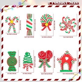 Christmas Lollipop Ornaments 8Pcs-Christmas Candy Polymer Clay Ornaments-Christmas Decoration Candy Hanging Decoration,Christmas Tree Hanging Decoration,Party Supplies (Green-White)