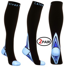 (2 Pairs)Compression Socks / Stockings for Men & Women,Speed Up Recovery BEST Graduated Athletic Fit for Travel, Running, Nurses,Shin Splints, Flight & Maternity Pregnancy. Boost Stamina, Circulation