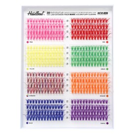 3D Colored Lash Clusters 416 Pcs 8 Colors C Curl Faux Mink Lashes Colorful Individual Lashes Extension 10mm 12mm 14mm 16mm Mixed 40D Fluffy DIY Eyelashes Happy Heartbeat(8 Colors-C Curl, 40D-10-16)