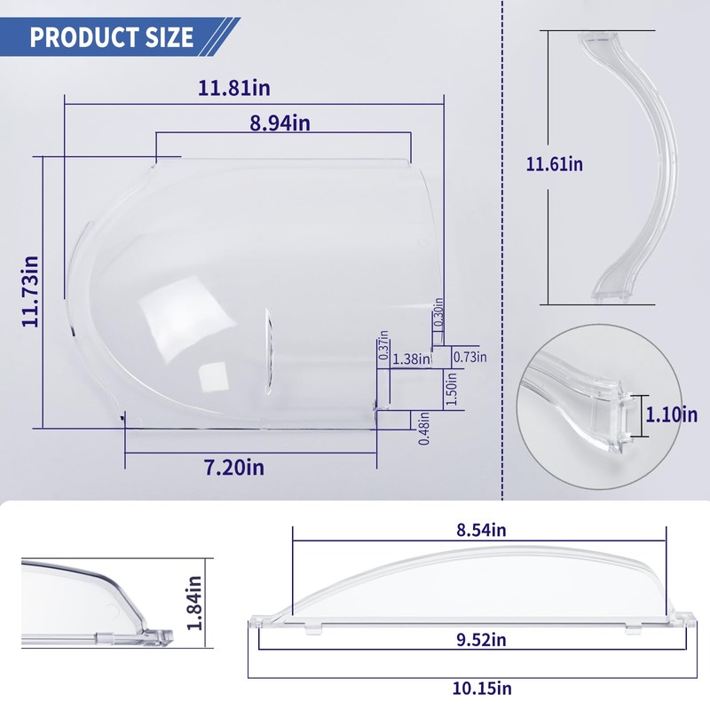 Clear Plexiglass 4812-01 RV Screen Door Bubble Style Slider &