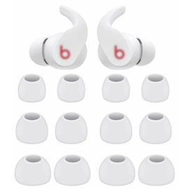 6 Pairs Compatible with Beats Fit Pro Ear Tips Buds, Eartips Gel S/M/L 3 Size Replacement Flexible Soft Silicone Rubber Skin Wing Compatible with Beats Fit Pro - White
