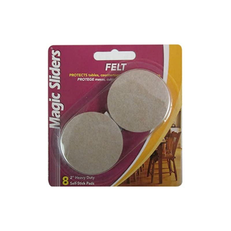 MAGIC SLIDERS L P 63003 8Pk 2" Oat Round Felt
