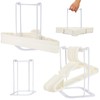 HAKDAY Hanger Stacker Holder Stand, White Plastic Hangers Rack Storage