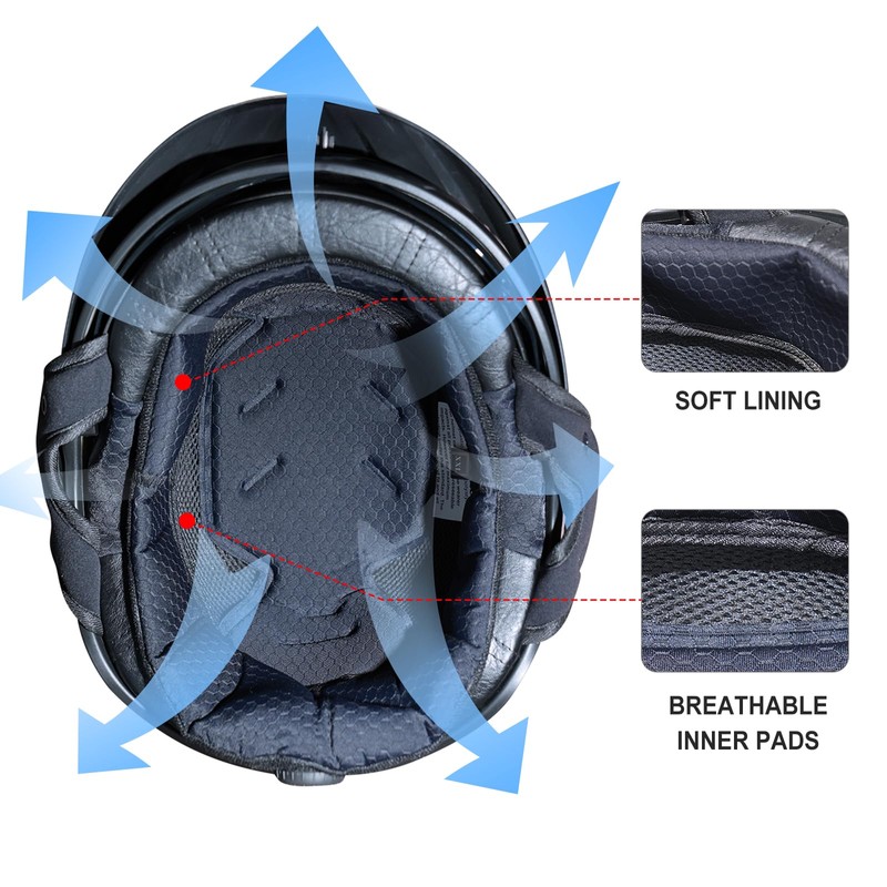Half Helmets Motorcycle VHF04 Open Face Sun Visor Quick Release