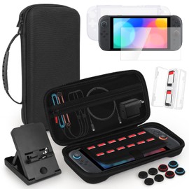 Coopay Carrying Case for Switch 2 (2025), Protective Hard Switch 2 Case with Screen Protector, 12 Game Card Slots, Adjustable Stand, Portable Travel Case for Switch 2 Console & Accessories