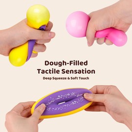 LovesTown 4PCS Donut Stress Ball - Artificial Donut Sensory Toys for Birthday Party Favors, Photo Props & Display