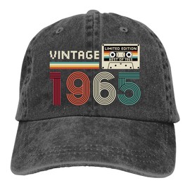 60th Birthday Gifts for Women Men, 60th Birthday Hat, 60th Birthday Decorations for Dad Mom Sister Brother Son Husband, 1965 60 Years Old Baseball Cap Black