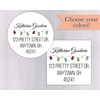Christmas Round Address Stickers, Christmas Round Address Labels (#202-WH)