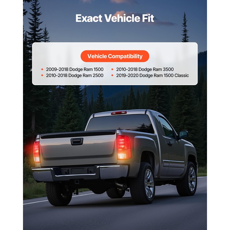 VEVOR Tail Light Assembly Compatible with 2009-2018 Dodge Ram 1500