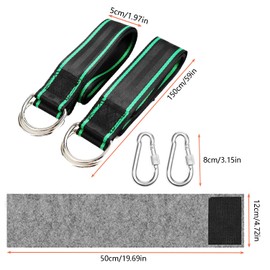 Taicols Tree Swing Hanging Straps, 2 Pcs 1.5M/5ft Hammock Tree Straps Kit with 2 Sturdy Lock Carabiners & 2 Tree Protectors for Swings and Hammocks,Holds Up to 1000KG,Carry Pouch Bag for Hammocks