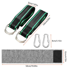 Taicols Tree Swing Hanging Straps, 2 Pcs 1.5M/5ft Hammock Tree Straps Kit with 2 Sturdy Lock Carabiners & 2 Tree Protectors for Swings and Hammocks,Holds Up to 1000KG,Carry Pouch Bag for Hammocks