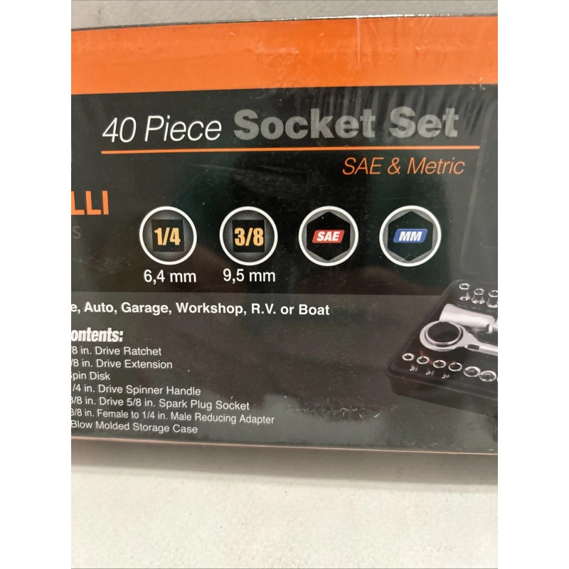 TORELLI TOOLS 40-PIECE SOCKET SET, SAE & METRIC MODEL INV00518