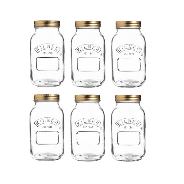 Kilner® Tray of 6 1 Litre Preserve Jars