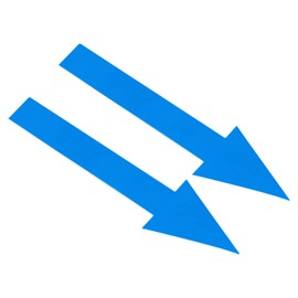 PATIKIL 6"x2" Arrow Sticker, 12 Pack PVC Removable Self Adhesive Waterproof Floor Decal Wall Marking Arrow Sign for Road Instructions, Blue