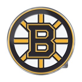 FANMATS 60478 Boston Bruins Heavy Duty Aluminum Embossed Color Emblem, Auto Emblem Decal