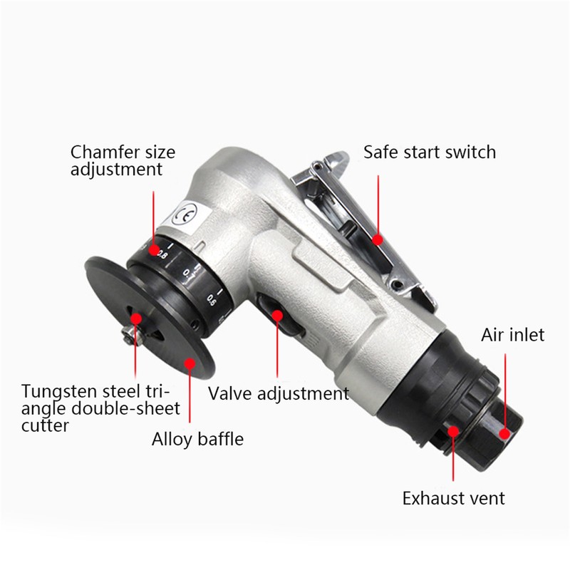 Chamfering Machine Small 45° Arc Burr Trimmer Straight Pneumatic Tool(‑Type