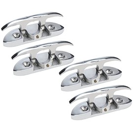 YaeMarine 4-1/2" Stainless Folding Cleat Boat Dock Cleat Marine Grade Stainless Steel Folding Cleat Flip-up Dock Cleat (4)
