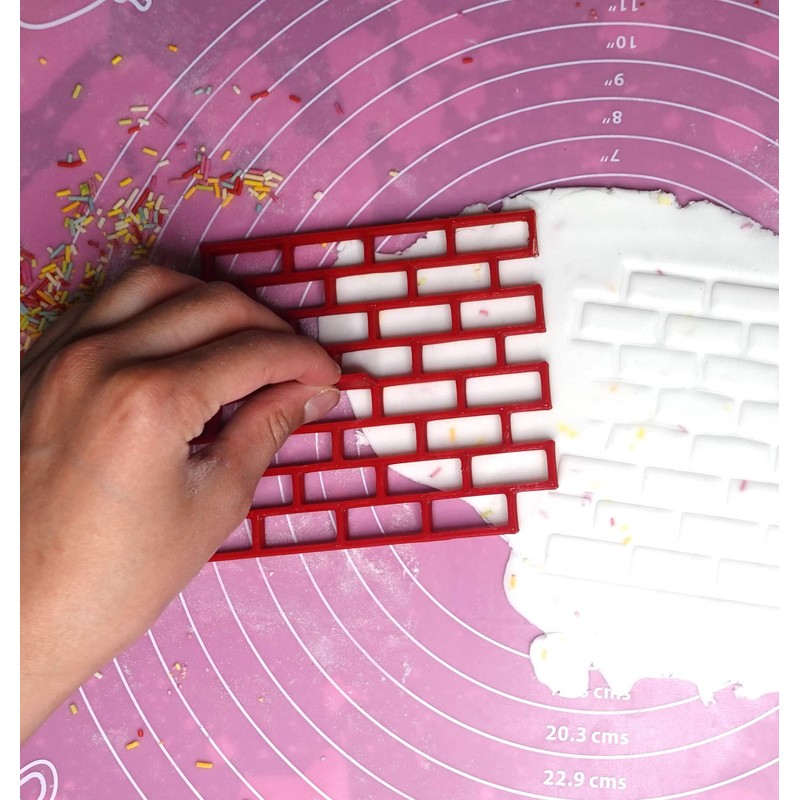 Brick Pattern Cookie Cutter Stamp - Architectural Design Fondant Cutter