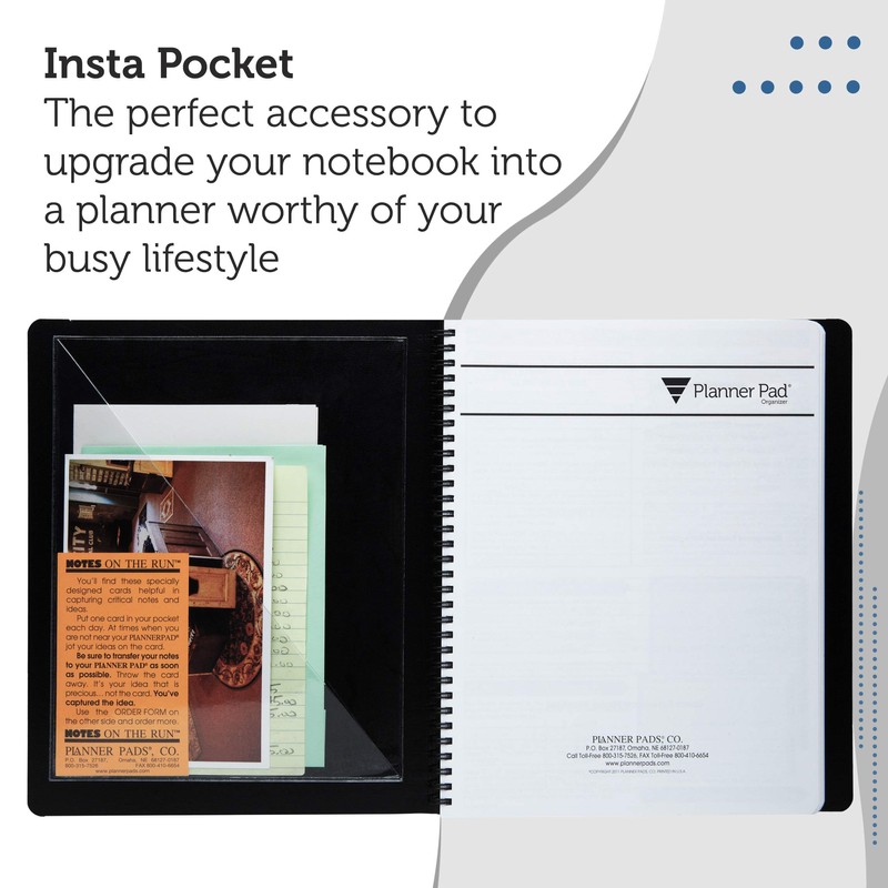 Planner Pad Insta Pockets, Front and Back Planner Pocket Combo,