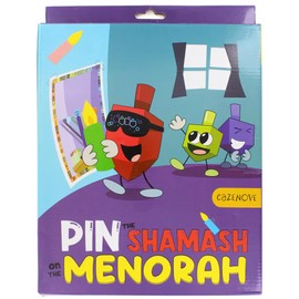 Pin The Shamash on The Menorah Hanukkah Game. Party Favor for Chanukah.