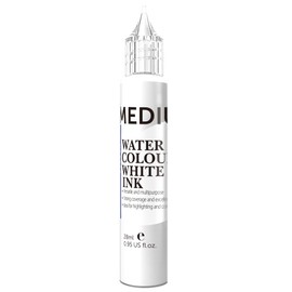 PHOENIX White Ink Pen for Watercolor - 28ml / 0.95 fl oz. - Water Color Medium for Drawing, Calligraphy, Highlights & Illustration Watercolors Painting Supply