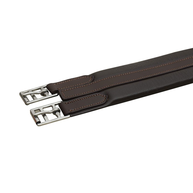 SIE EQUESTRIAN Contoured Leather Chafeless Girth Black Brown 46" /48"