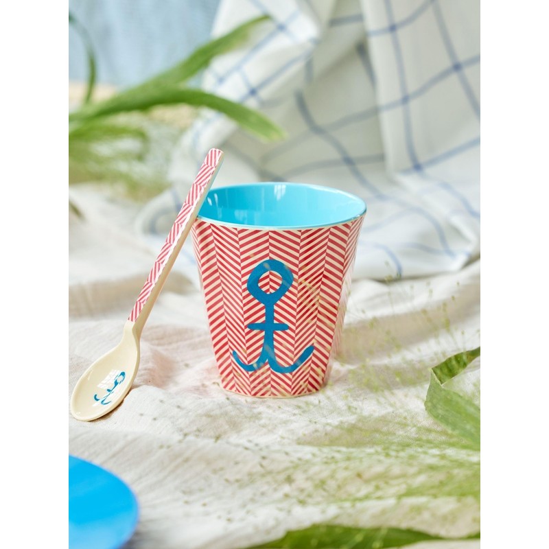 Rice Melamine Cup 100% Melamine Anchor Print Medium