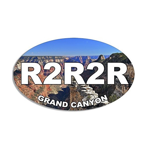 LPF USA Magnet Oval R2R2R Rim to Rim Grand Canyon Magnetic Sticker (Trail Hike)