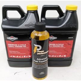 Briggs & Stratton 30W Engine Oil - 48 Oz. 100028 (2-Pack) and Fuel Treatment