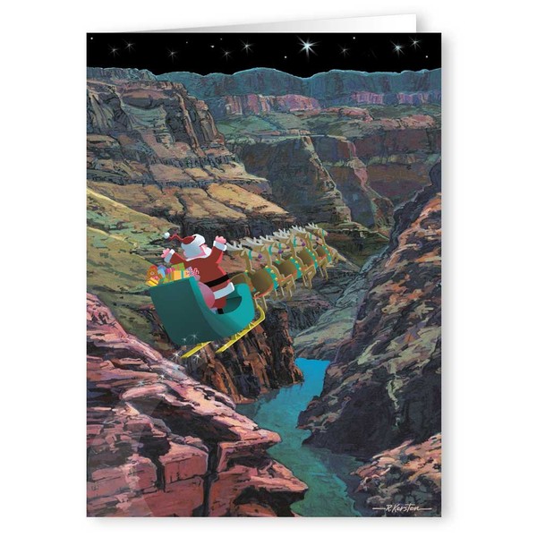 Canyon Fly Through Personalized Christmas Card - Boxed 24 Cards & Envelopes (Personalized)