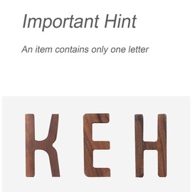 Small Black Walnut Wood Decorative Letters use for Wall Decor, Rustic 3D Wooden Alphabets Block Word Sign, DIY Freestanding and Hanging Monogram Letter (B)