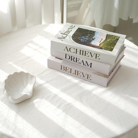 3 pcs Fashion Decorative Books for Home Decor,Modern Faux Books for Farmhouse Decor,for Boho Decoration Coffee Table/Shelf Accessories/Office/Living Room/Bedroomfor/Desk,Hardcover Book Stack